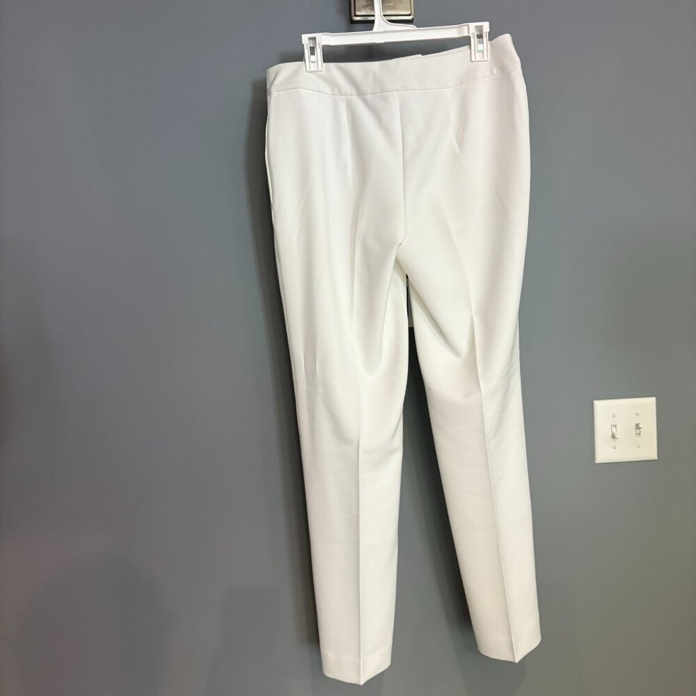Black Label by Evan-Picone white slacks/trousers, lined,  pockets, size 8 - Picture 4 of 7